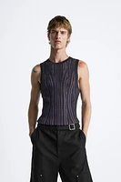 CONTRASTING KNIT TANK