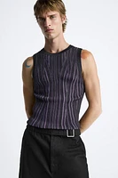 CONTRASTING KNIT TANK