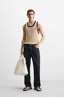 CONTRASTING KNIT TANK TOP