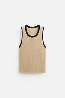 CONTRASTING KNIT TANK TOP