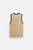 CONTRASTING KNIT TANK TOP