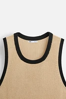 CONTRASTING KNIT TANK TOP