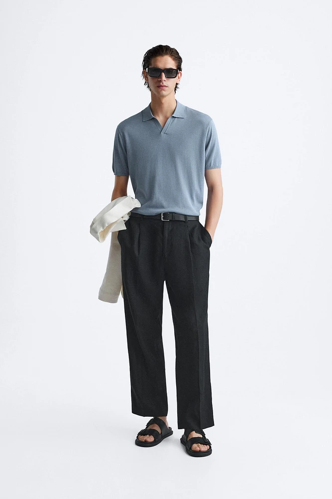 LYOCELL BLEND KNIT POLO SHIRT