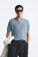 LYOCELL BLEND KNIT POLO SHIRT