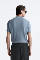 LYOCELL BLEND KNIT POLO SHIRT