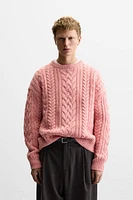 WOOL CABLE KNIT SWEATER