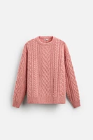 WOOL CABLE KNIT SWEATER