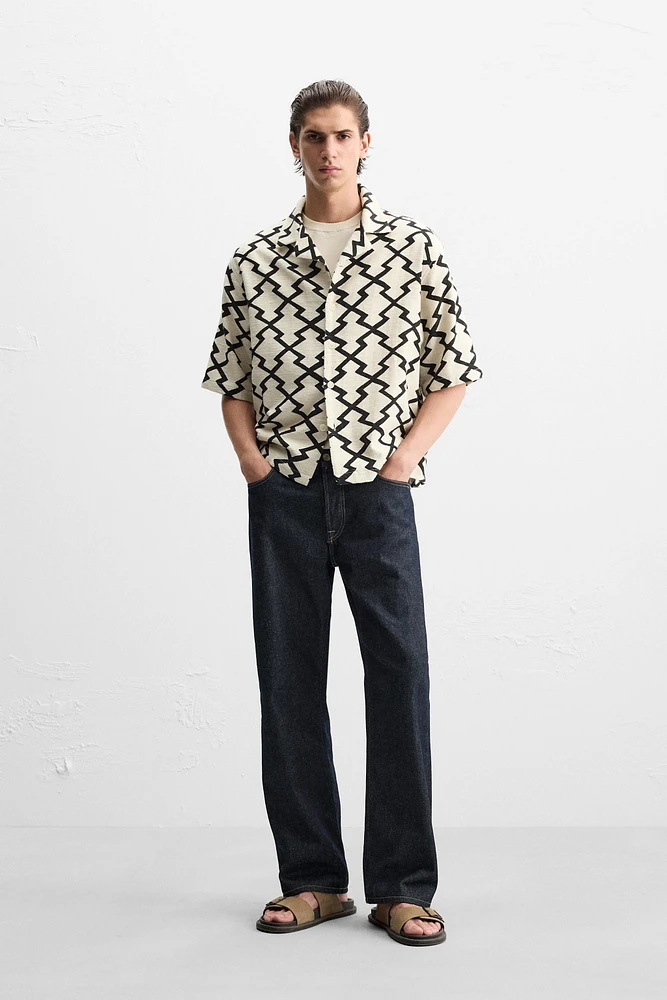 GEOMETRIC PRINT OVERSHIRT