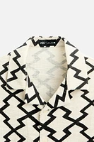 GEOMETRIC PRINT OVERSHIRT