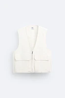 WRINKLED EFFECT VEST