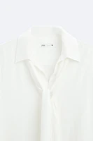 SATIN EFFECT TIE COLLAR SHIRT