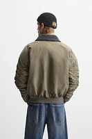 BOMBER JACKET WITH REMOVABLE COLLAR