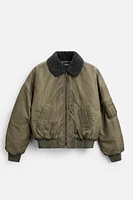 BOMBER JACKET WITH REMOVABLE COLLAR