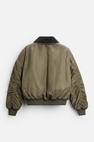 BOMBER JACKET WITH REMOVABLE COLLAR