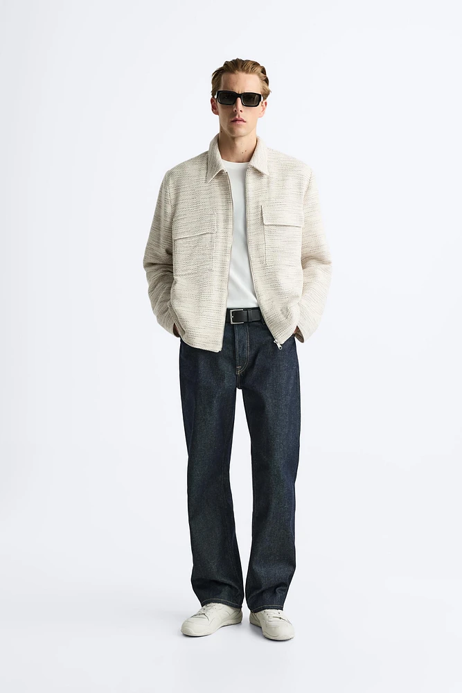 TEXTURED POCKET OVERSHIRT