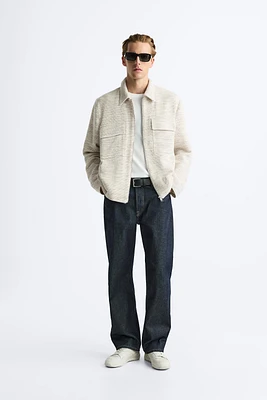 TEXTURED POCKET OVERSHIRT