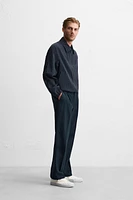 COTTON LINEN BLEND SEERSUCKER PANTS