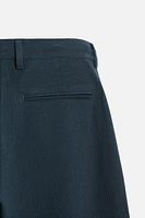 COTTON LINEN BLEND SEERSUCKER PANTS