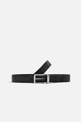 WASHED EFFECT LEATHER BELT