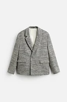 DOUBLE BREASTED TEXTURED WEAVE JACKET