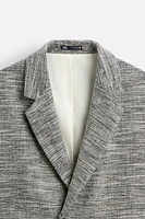 DOUBLE BREASTED TEXTURED WEAVE JACKET