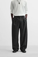 PLEATED PLAID PANTS