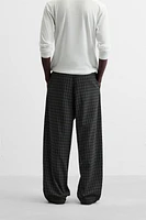 PLEATED PLAID PANTS