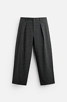 PLEATED PLAID PANTS