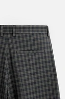 PLEATED PLAID PANTS