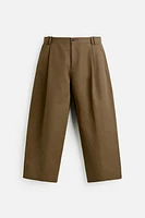 BALLOON FIT COTTON - LINEN BLEND PANTS