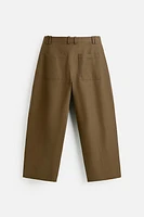 BALLOON FIT COTTON - LINEN BLEND PANTS