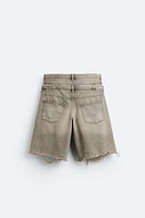 DOUBLE WAISTBAND DENIM SHORTS