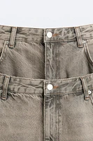 DOUBLE WAISTBAND DENIM SHORTS