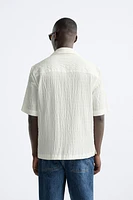 STRETCHY TEXTURED WEAVE SHIRT