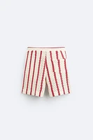 STRIPED CROCHET SHORTS