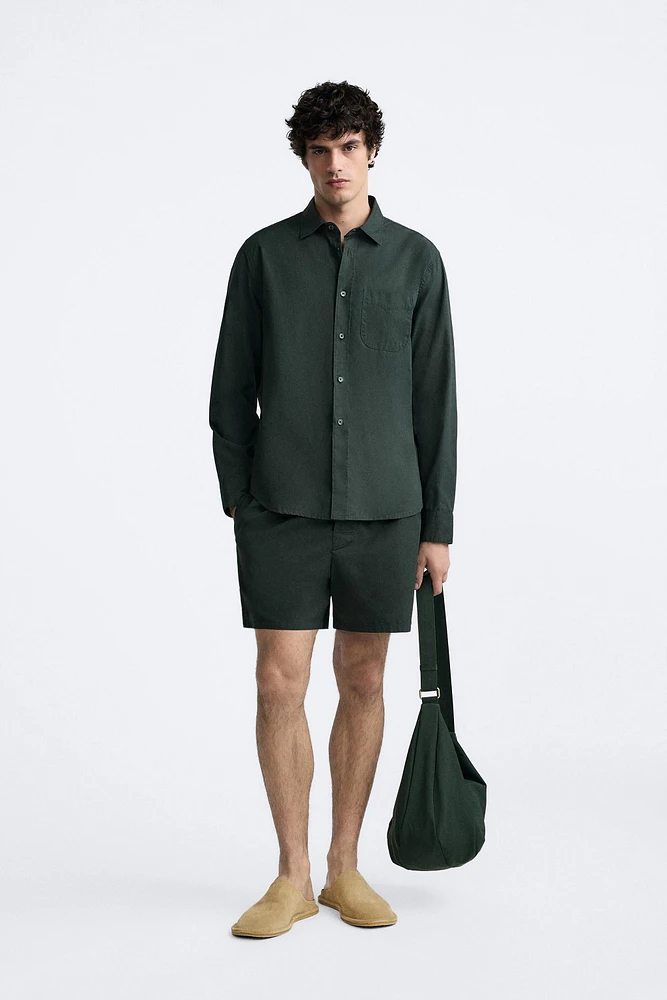 WASHED POPLIN SHORTS