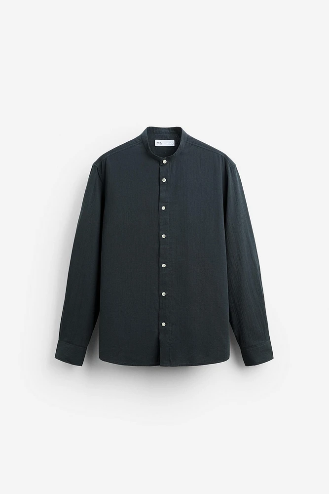 WRINKLE-LOOK COTTON SHIRT