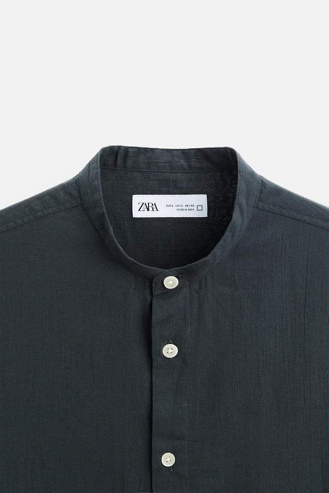 WRINKLE-LOOK COTTON SHIRT