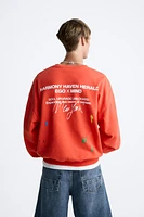 SPLATTER EFFECT TEXT SWEATSHIRT