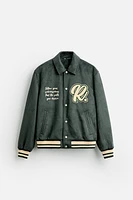 FAUX SUEDE PATCH JACKET