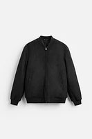 FAUX SUEDE BOMBER JACKET