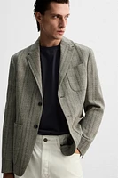 COTTON - WOOL HERRINGBONE BLAZER