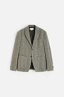 COTTON - WOOL HERRINGBONE BLAZER