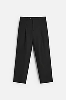 PLEATED COTTON - WOOL PANTS