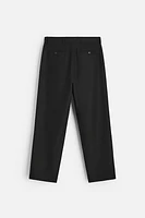 PLEATED COTTON - WOOL PANTS