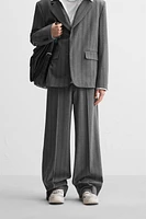 WIDE FIT STRIPED SUIT PANTS