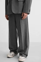 WIDE FIT STRIPED SUIT PANTS