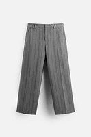 WIDE FIT STRIPED SUIT PANTS