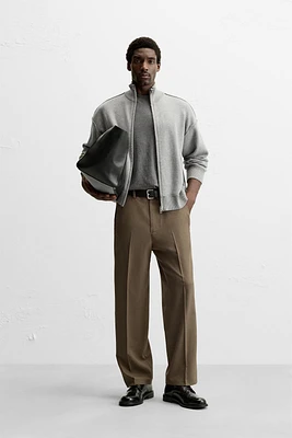 WOOL BLEND STRAIGHT FIT PANTS