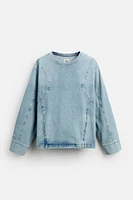 SEAMED DENIM SWEATSHIRT